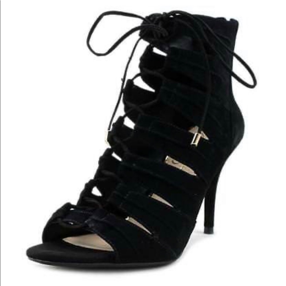 Jessica Simpson Lace Up Black Suede Pump